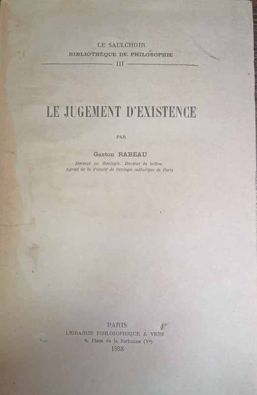 Le Jugement D´Existence