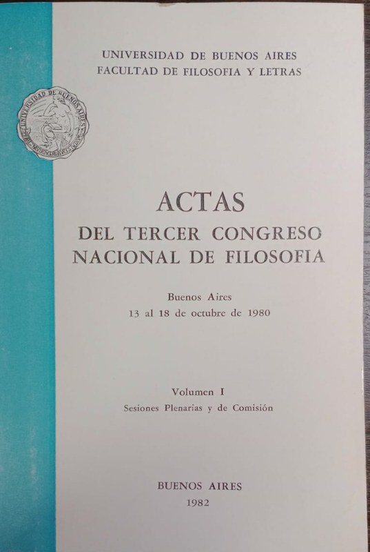 Actas del tercer Congreso Nacional de filosofía