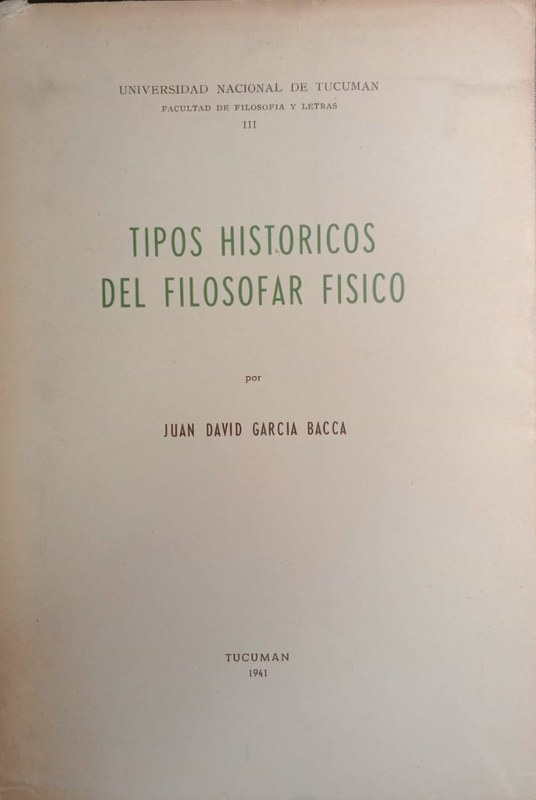 Tipos históricos del filosofar físico