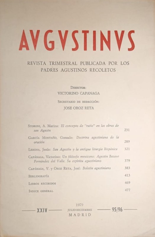Augustinus: Revista Trimestral Publicada por los Padres Agustinos Recoletos