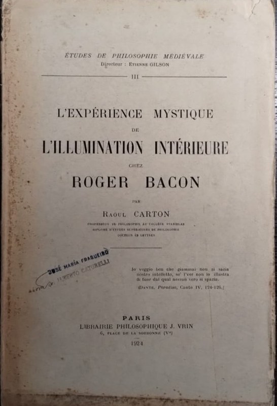 L´Expérience mystique de l´illumination intérieure chez Roger Bacon