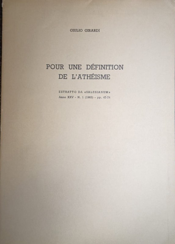 Pour une définition de l´Athéisme