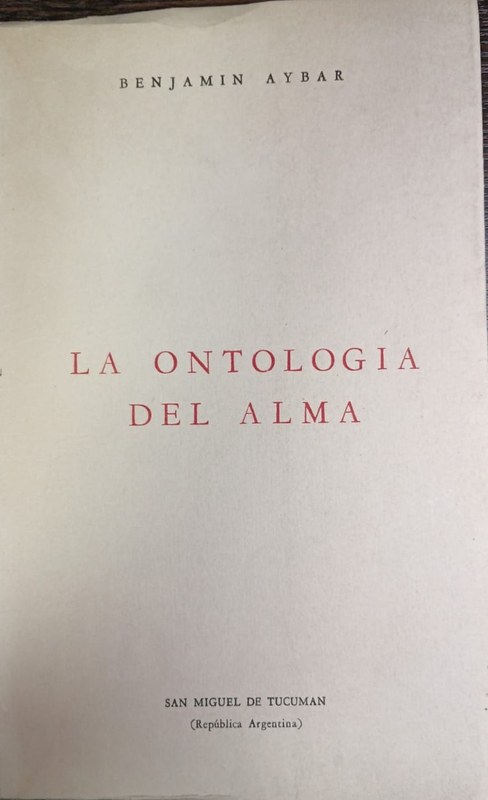 La Ontología del Alma