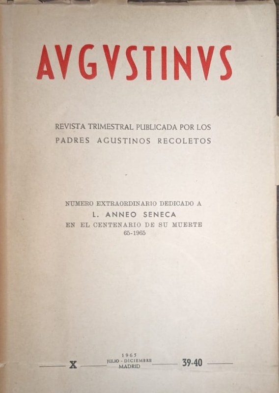 Augustinus: Revista trimestral publicada por los padres augustinos recoletos