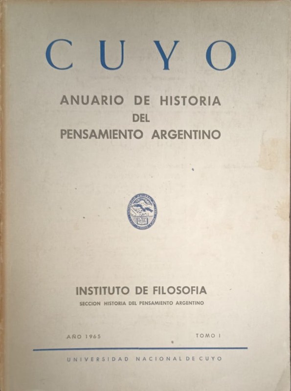 Cuyo: Anuario de Historia del Pensamiento Argentino