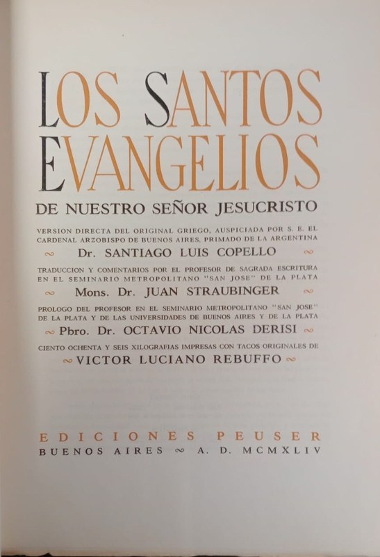Los Santos Evangelios de Nuestro Señor Jesucristo