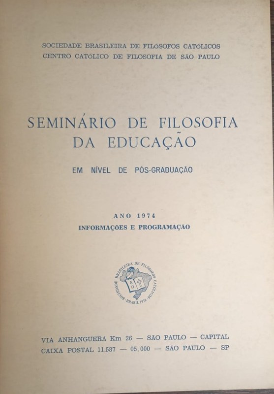 Seminário de Filosofia da Educaéâo: em nivel de pós-graduaéâo