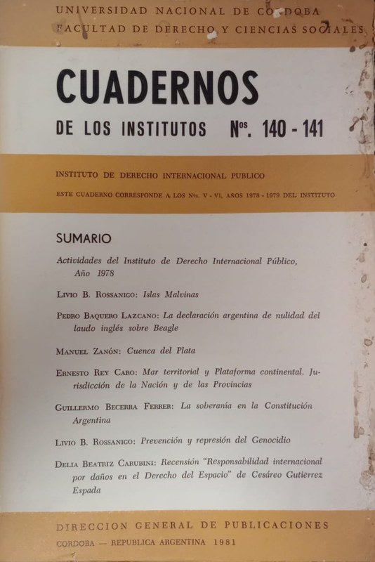Cuadernos de los Institutos nros 140-141