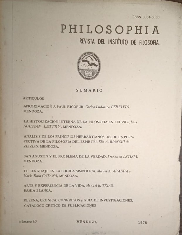 Philosophia: Revista del Instituto de Filosofía