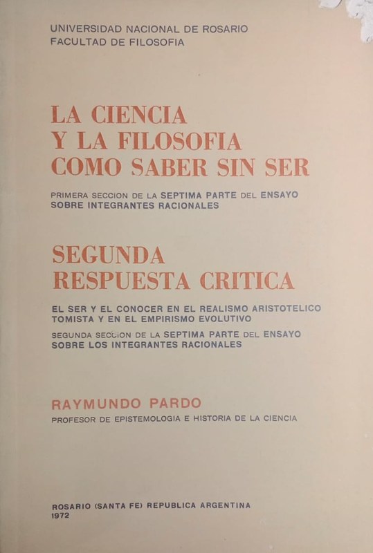 La Ciencia y la Filosofía como saber sin ser
