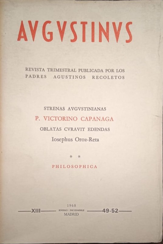 Augustinus: Revista trimestral publicada por los padres Agustinos Recoletos