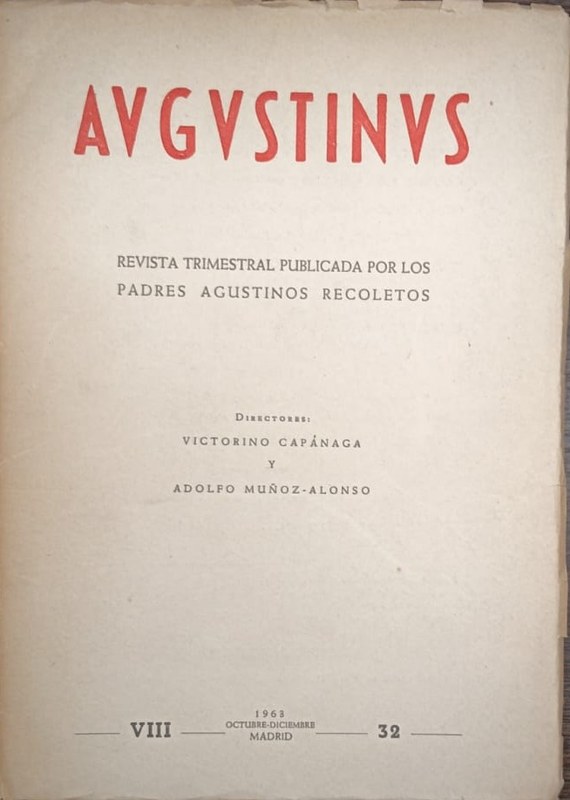 Augustinus: Revista trimestral publicada por los padres augustinos recoletos
