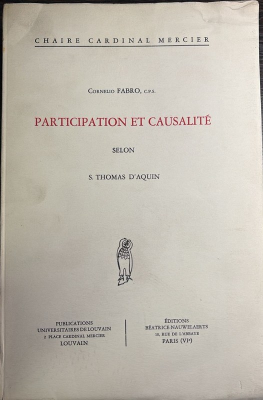 Participation et casualité: selon S. Thomas D´Aquin