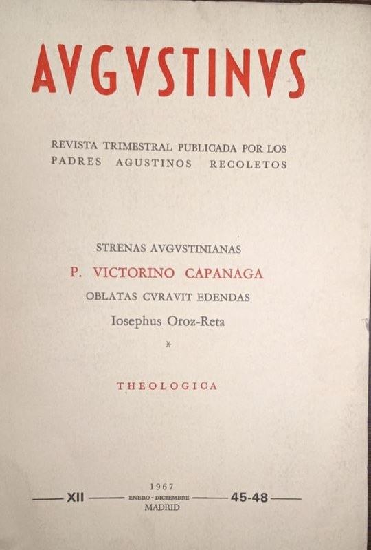 Augustinus: Revista trimestral publicada por los padres Agustinos Recoletos