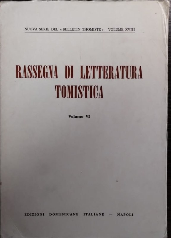 Rassegna di letteratura tomística: Volume VI