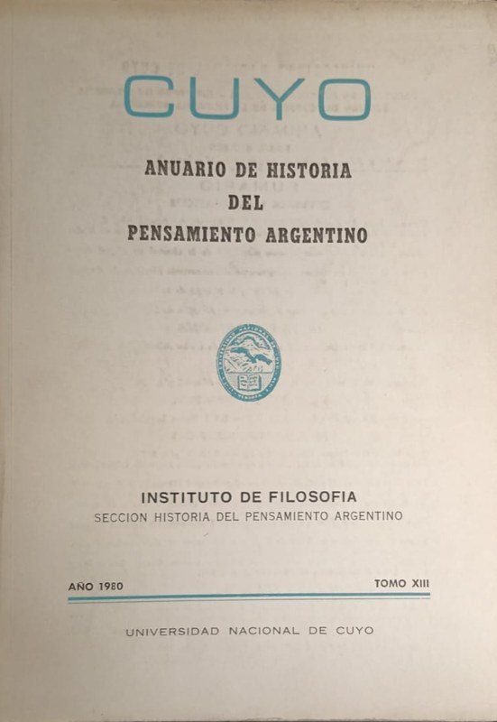 Cuyo: Anuario de Historia del Pensamiento Argentino