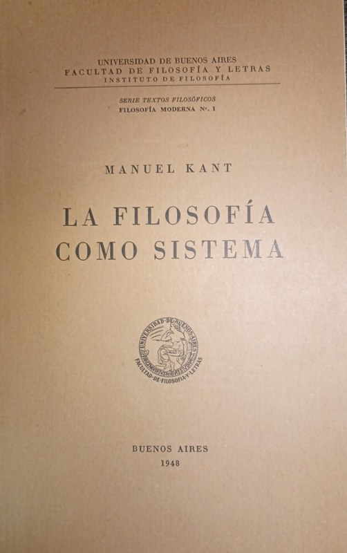 La filosofìa como sistema