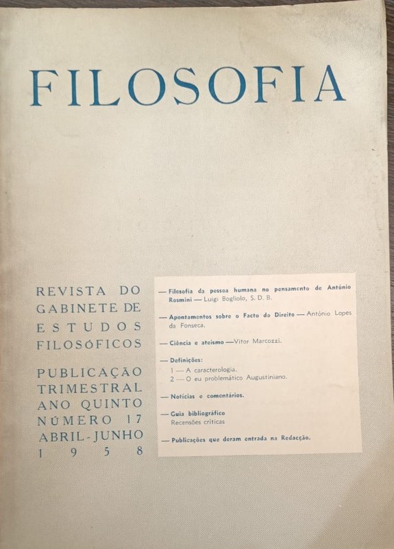 Filosofia: Revista do gabinete de estudos filosóficos