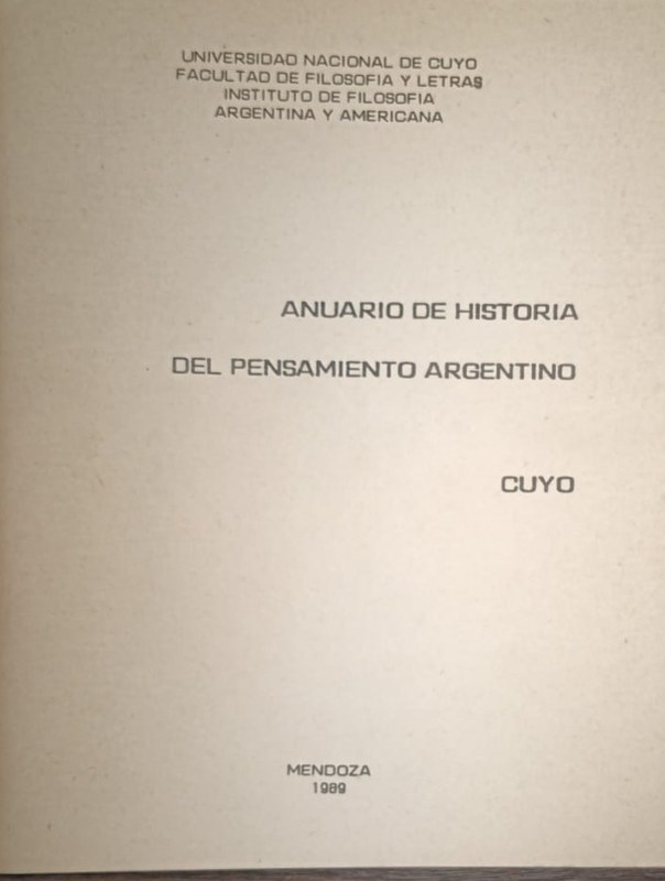 Anuario de Historia del Pensamiento Argentino