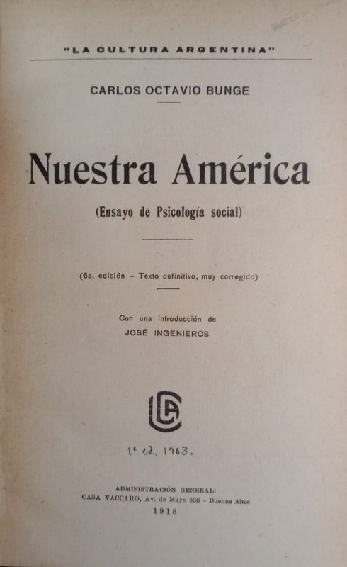 Nuestra América: (Ensayo de Psicología social)