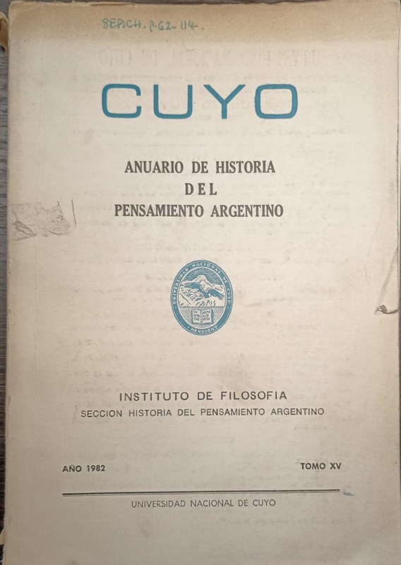 Cuyo: Anuario de Historia del Pensamiento Argentino