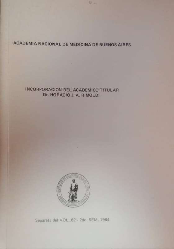 Incorporación del académico titular Dr Horacio J.A. Rimoldi