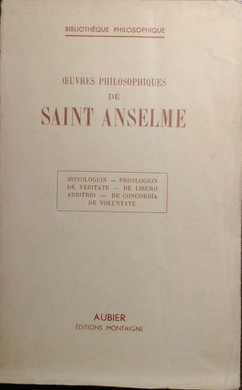 Ouvres Philosophiques de Saint Anselme