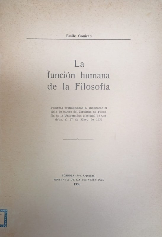 La función humana de la filosofía