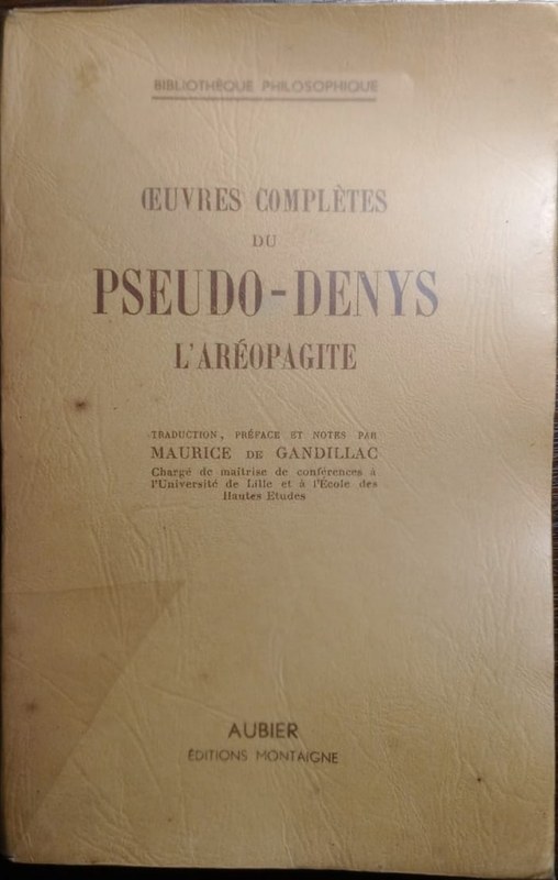 Oeuvres complètes du Pseudo-Denys l áreèopagite