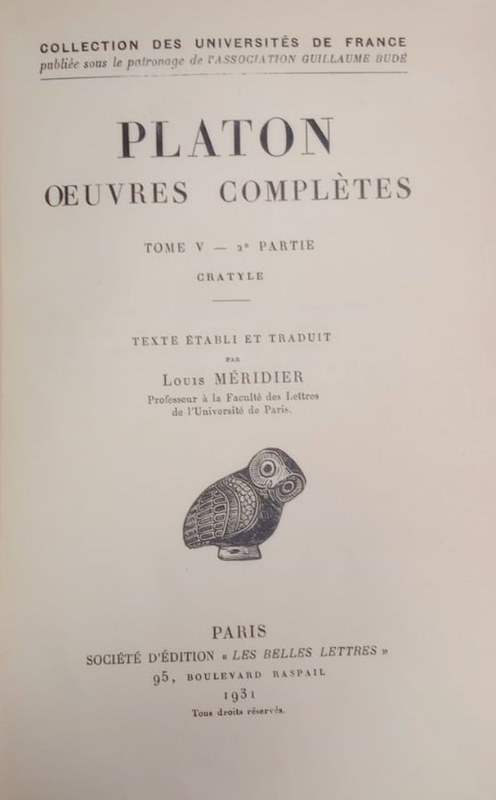 Platon, oeuvres complètes: Tomo V, segunda parte