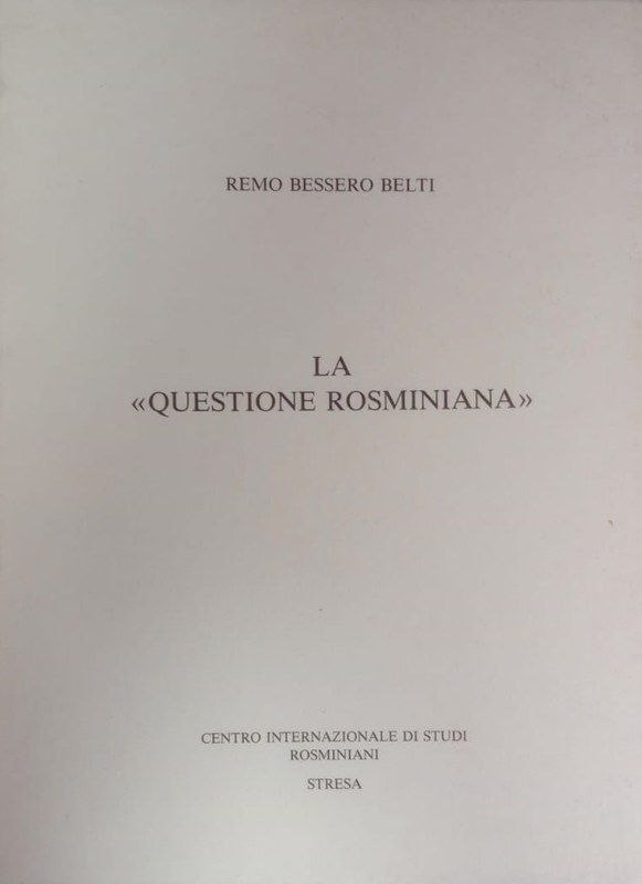 La "Questione Rosminiana"