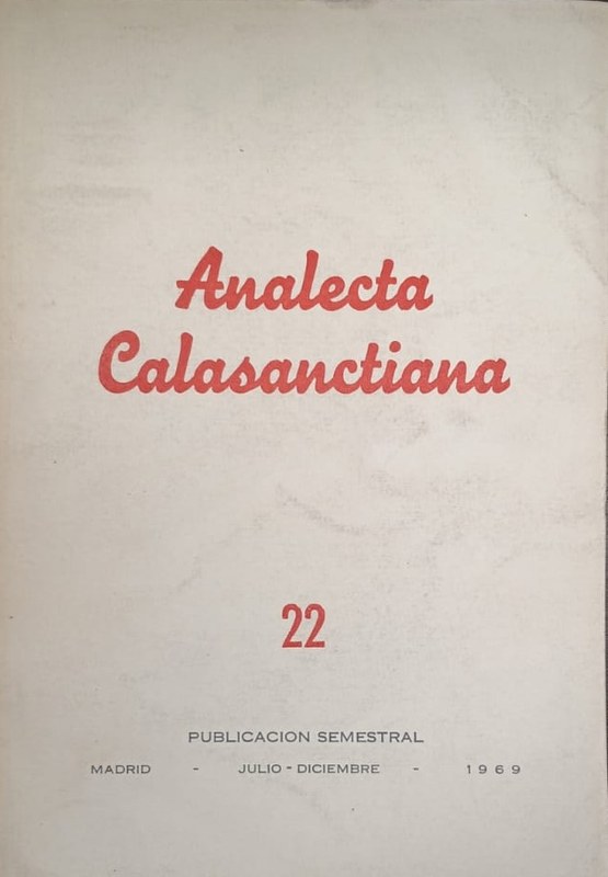 Analecta Calasanctiana: Suplemento Científico-Literario de Revista Calasancia