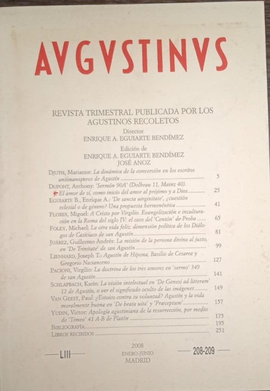 Augustinus: Revista Trimestral publicada por los Agustinos Recoletos
