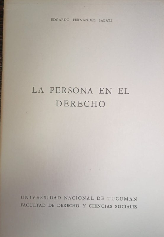 La persona en el Derecho