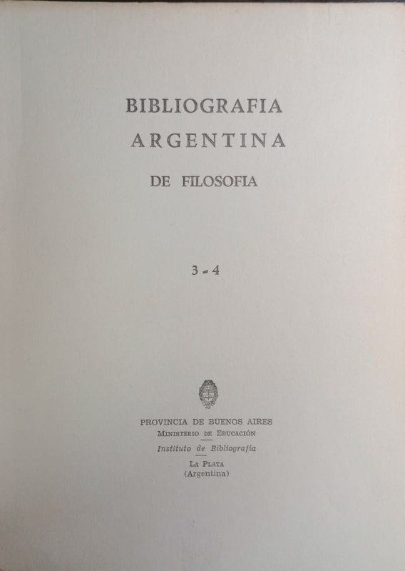 3-4 Bibliografía Argentina de Filosofía