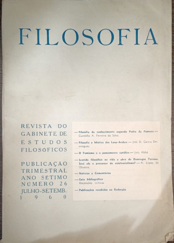 FILOSOFIA: Revista do gabinete de estudios filosóficos