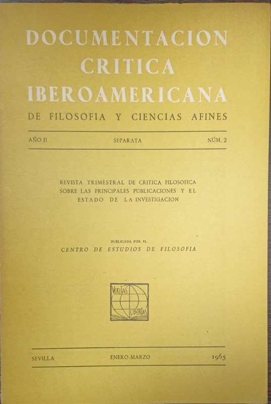 Documentación Crítica Iberoamericana de Filosofía y Ciencias Afines: Revista Trimestral de Crítica Filosófica