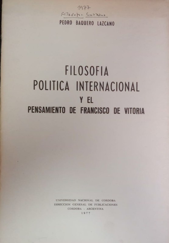 Filosofía Política Internacional y el pensamiento de Francisco de Vitoria