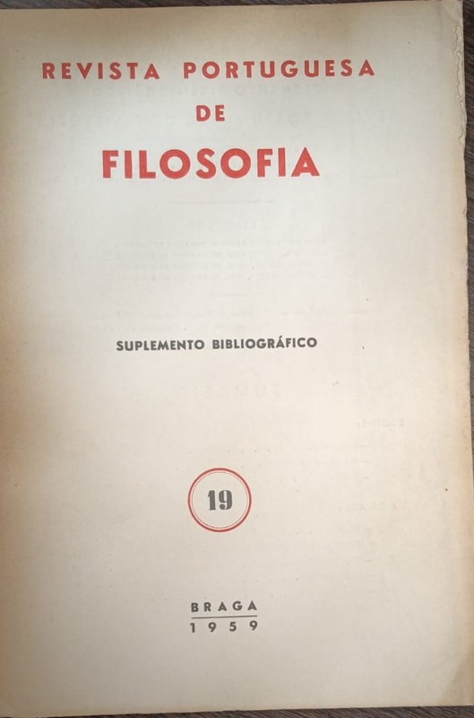 Revista Portuguesa de Filosofía: Suplemento Bibliográfico
