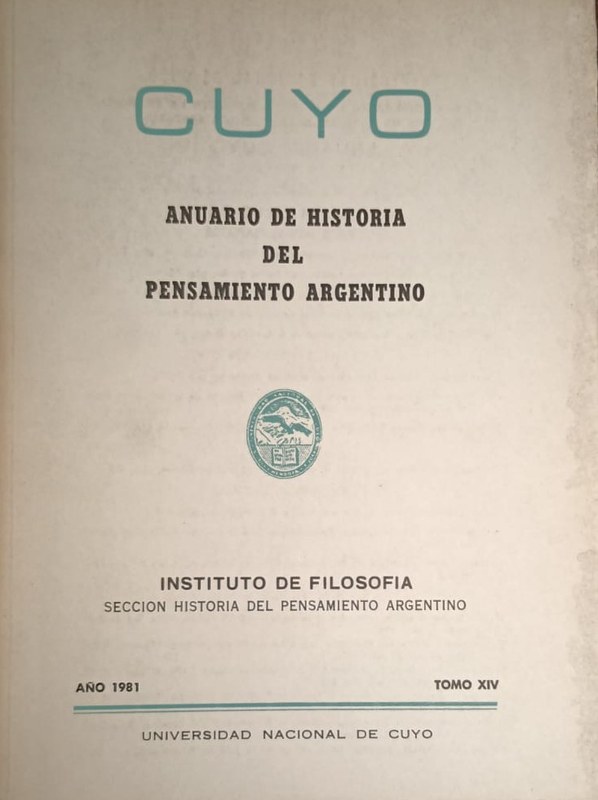 Cuyo: Anuario de Historia del Pensamiento Argentino