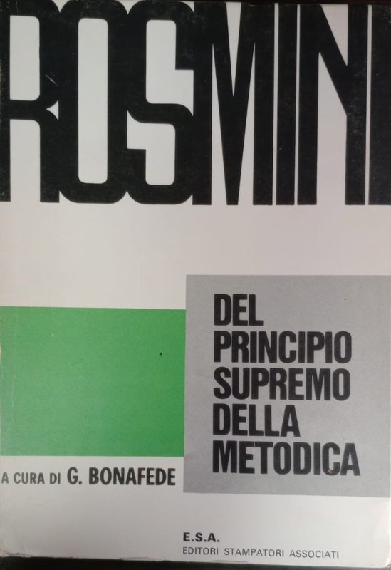 Del princiio supremo della metodica: A cura di G. Bonafede