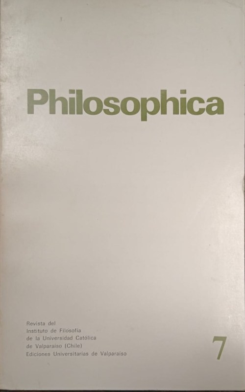 Philosophica: Revista del instituto de Filosofia de la Universidad Católica de Valparaíso