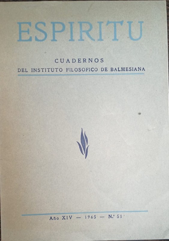 Espíritu: Cuadernos del Instituto Filosófico de Balmesiana