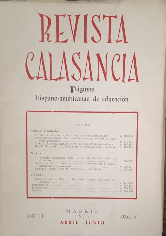 Revista Calasancia: Paginas Hispanoamericanas de Educación