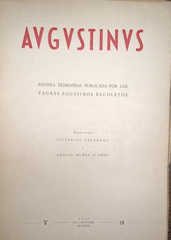 Augustinus: Revista Trimestral Publicada por los Padres Recoletos