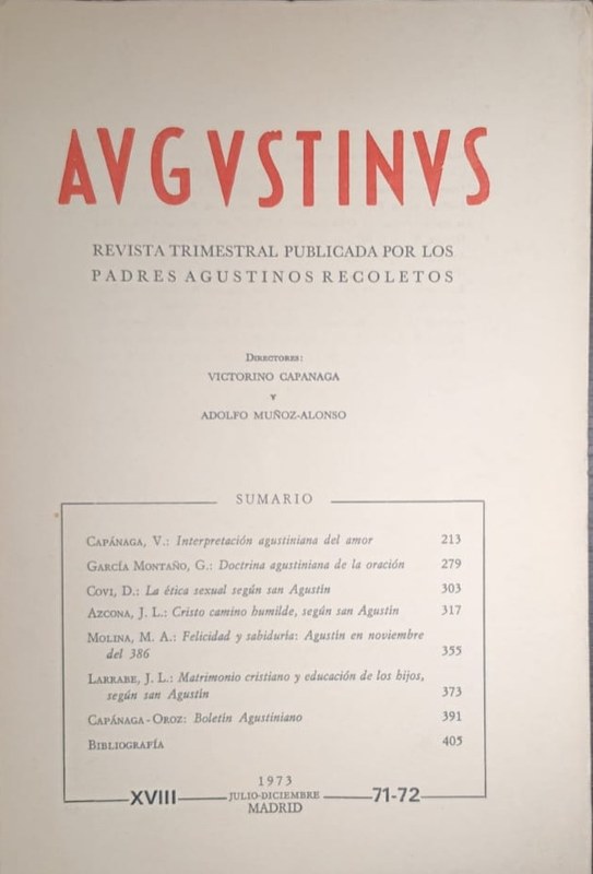 Augustinus: Revista Trimestral Publicada por los Padres Agustinos Recoletos