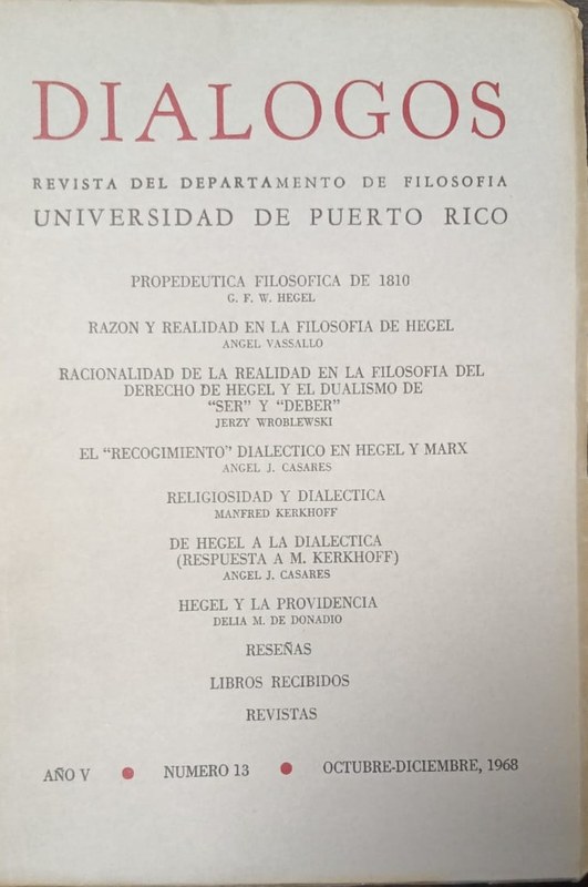 Diálogos: Revista del Depto de Filosofía / Universidad de Puerto Rico