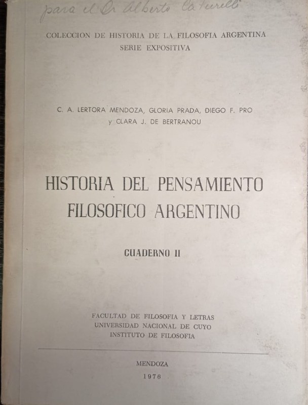 Historia del Pensamiento Filosófico Argentino: Cuaderno II