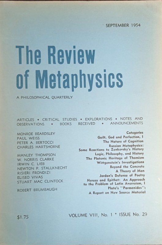 The Review of Metaphysics: A philosophical quarterly