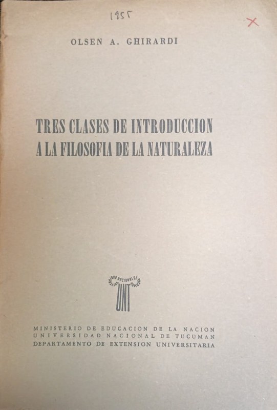 Tres clases de introducción a la Filosofía de la Naturaleza